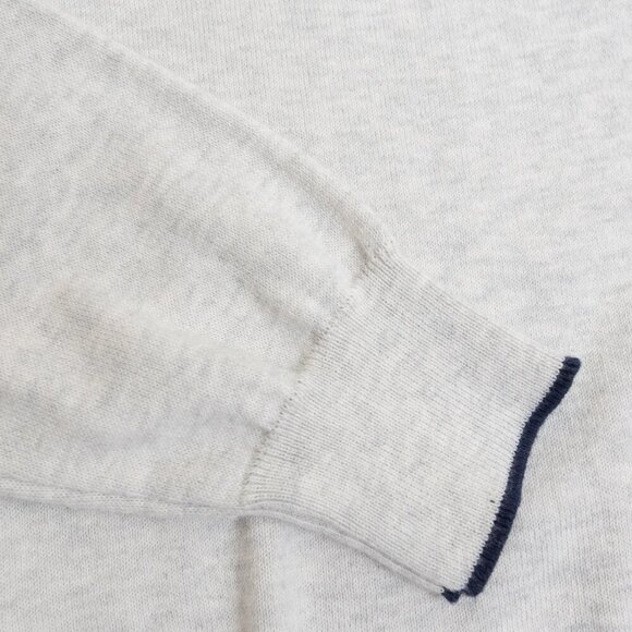 Horst Italian Cotton Cardigan Sweater Gray Navy Trim Mens Medium NEW - Picture 7 of 12